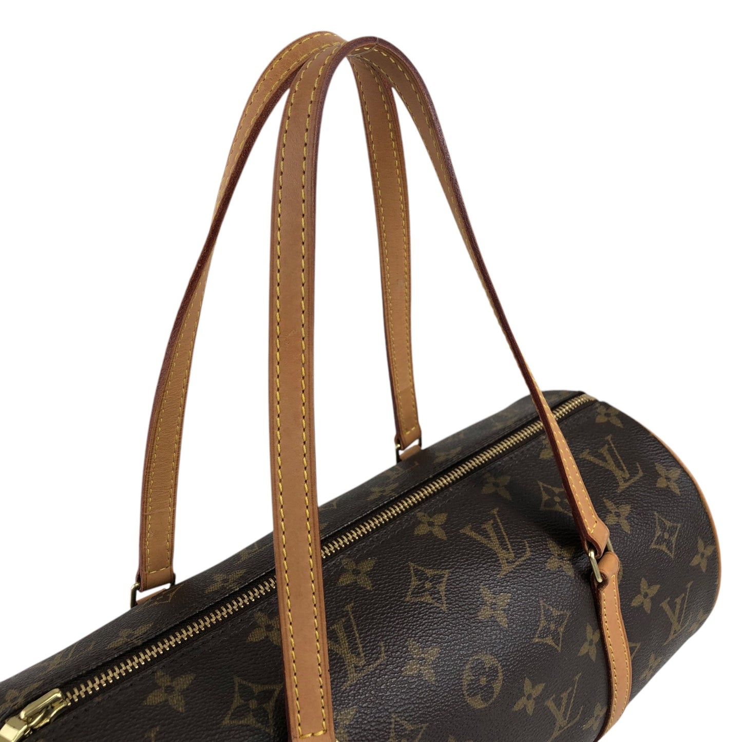 LOUIS VUITTON Monogram Handbag Brown Vintage jzv6c8