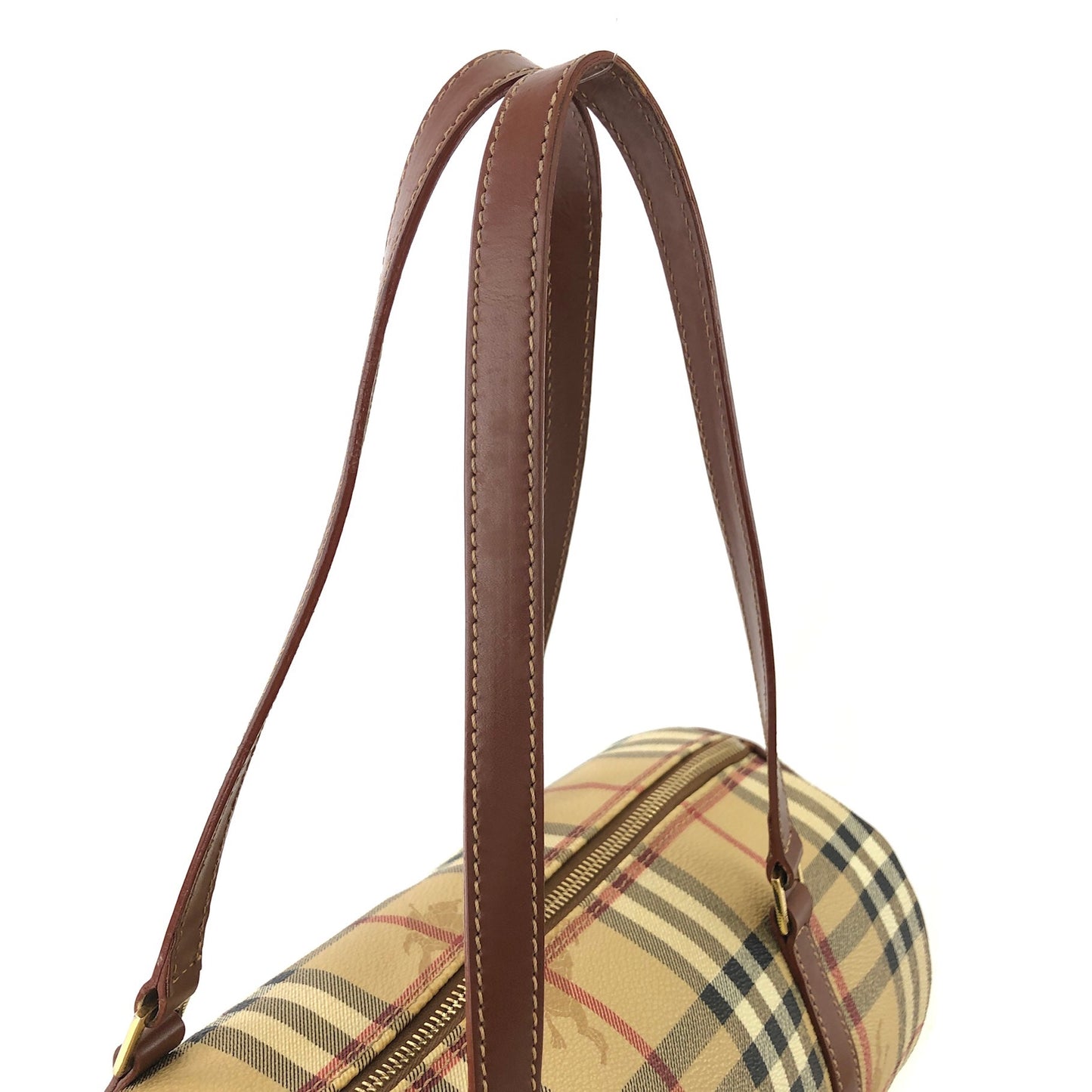 Burberry Nova 格紋手提包 米色復古 nwns72