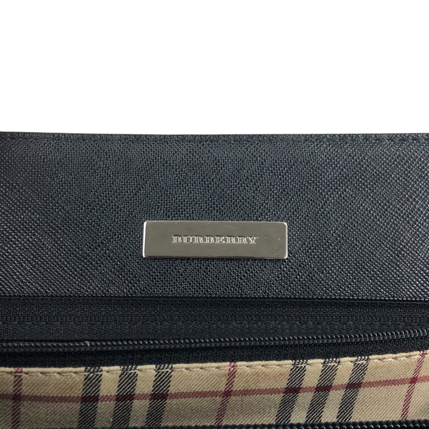BURBERRY Logo Handbag Black Vintage jieesi