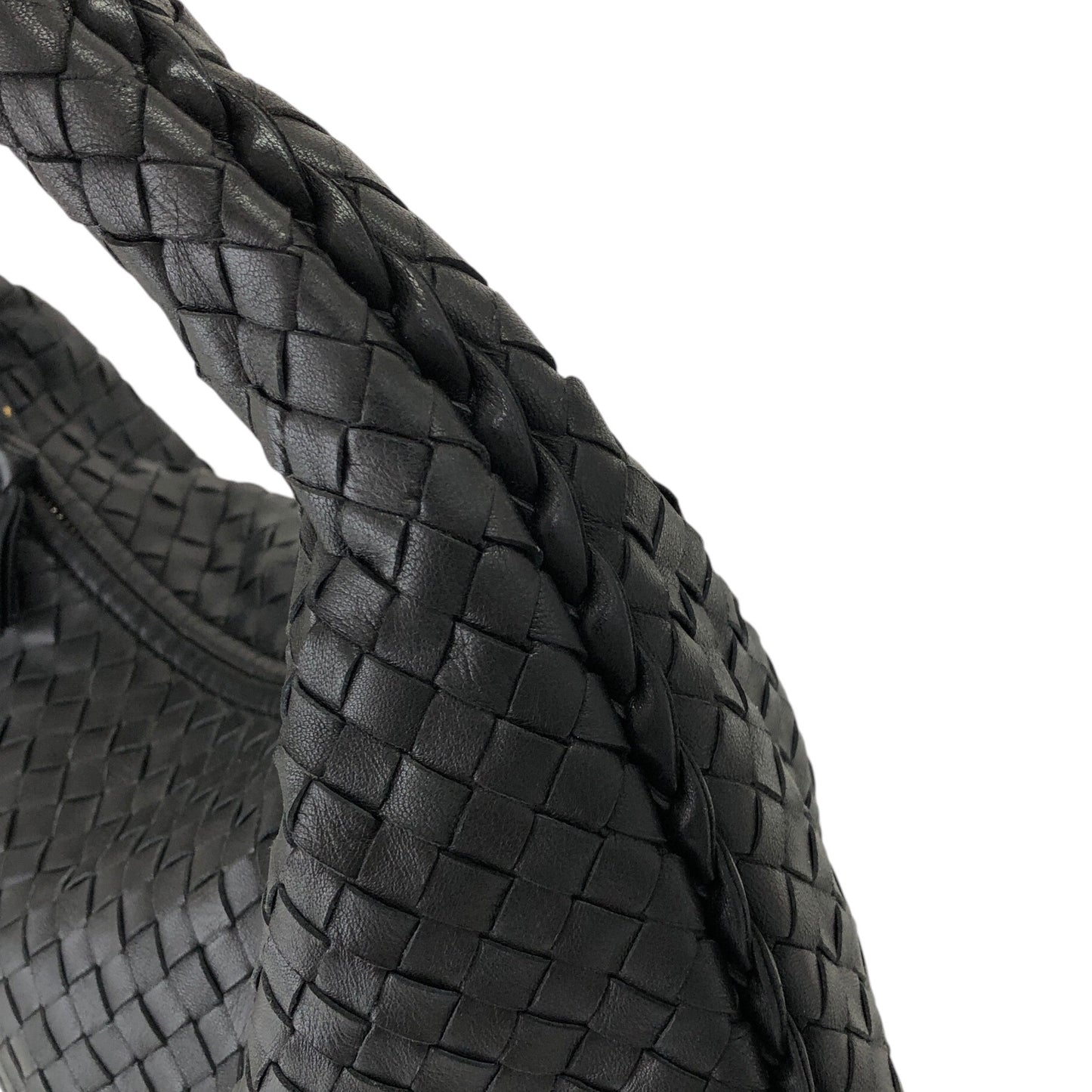 Bottega Veneta Intrecciato Shoulder bag Hobobag Black Vintage 8utm5a