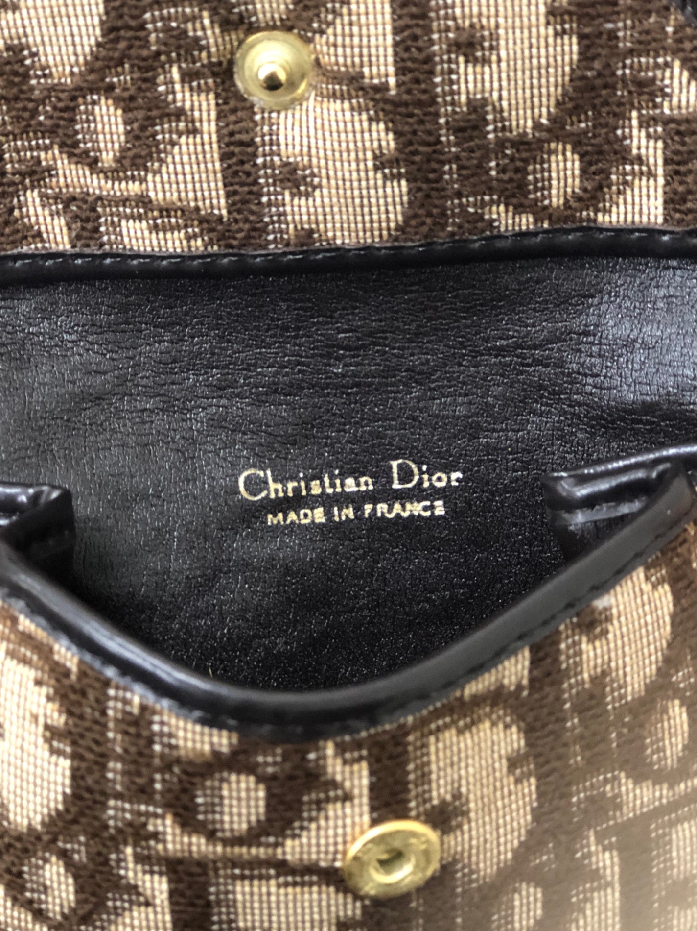 Christian Dior Trotter CD Logo 提花皮革零錢包 棕色 復古 e3hgif