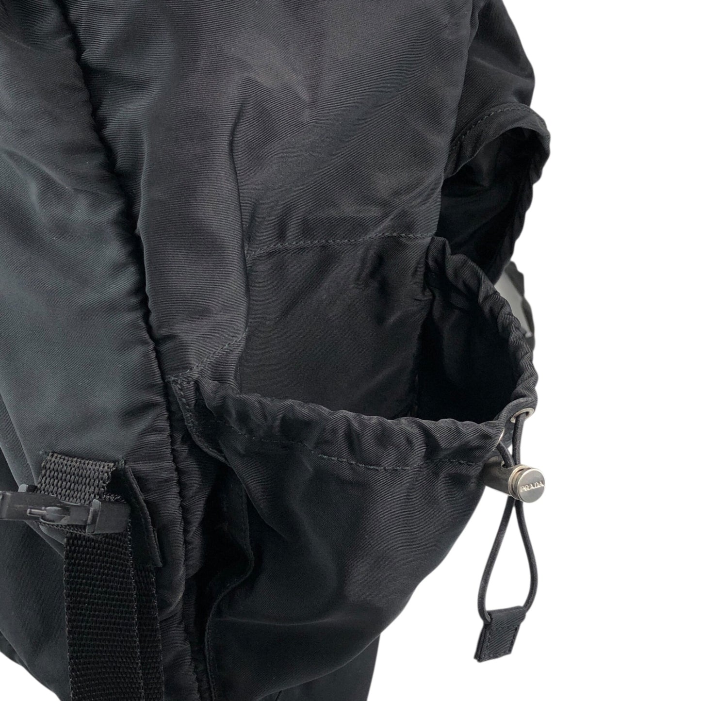PRADA Tessuto Triangle Logo Backpack Black Vintage 6bctx4
