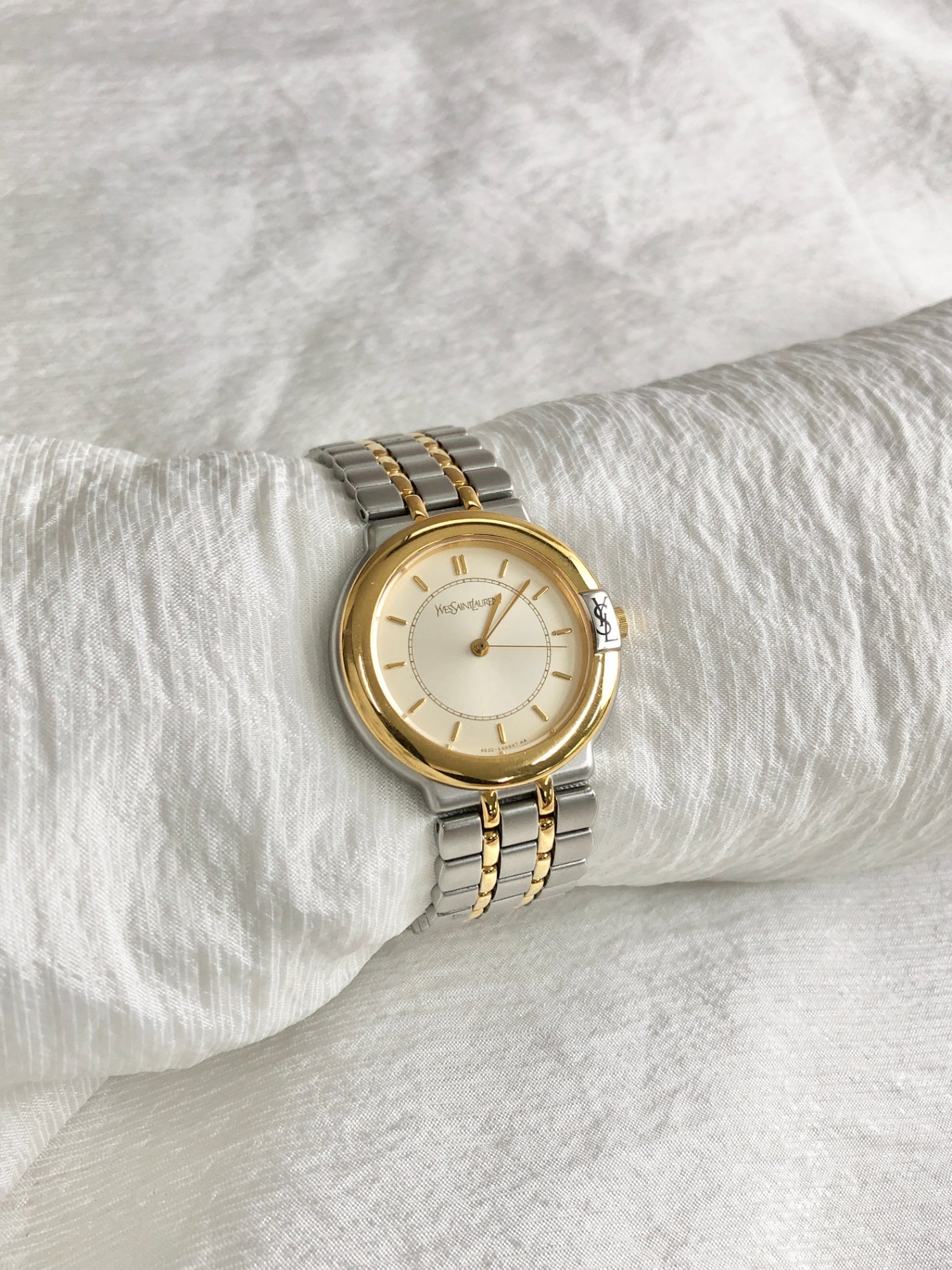 Yves Saint Laurent Watch Silver×Gold 107814 Vintage jzg86r