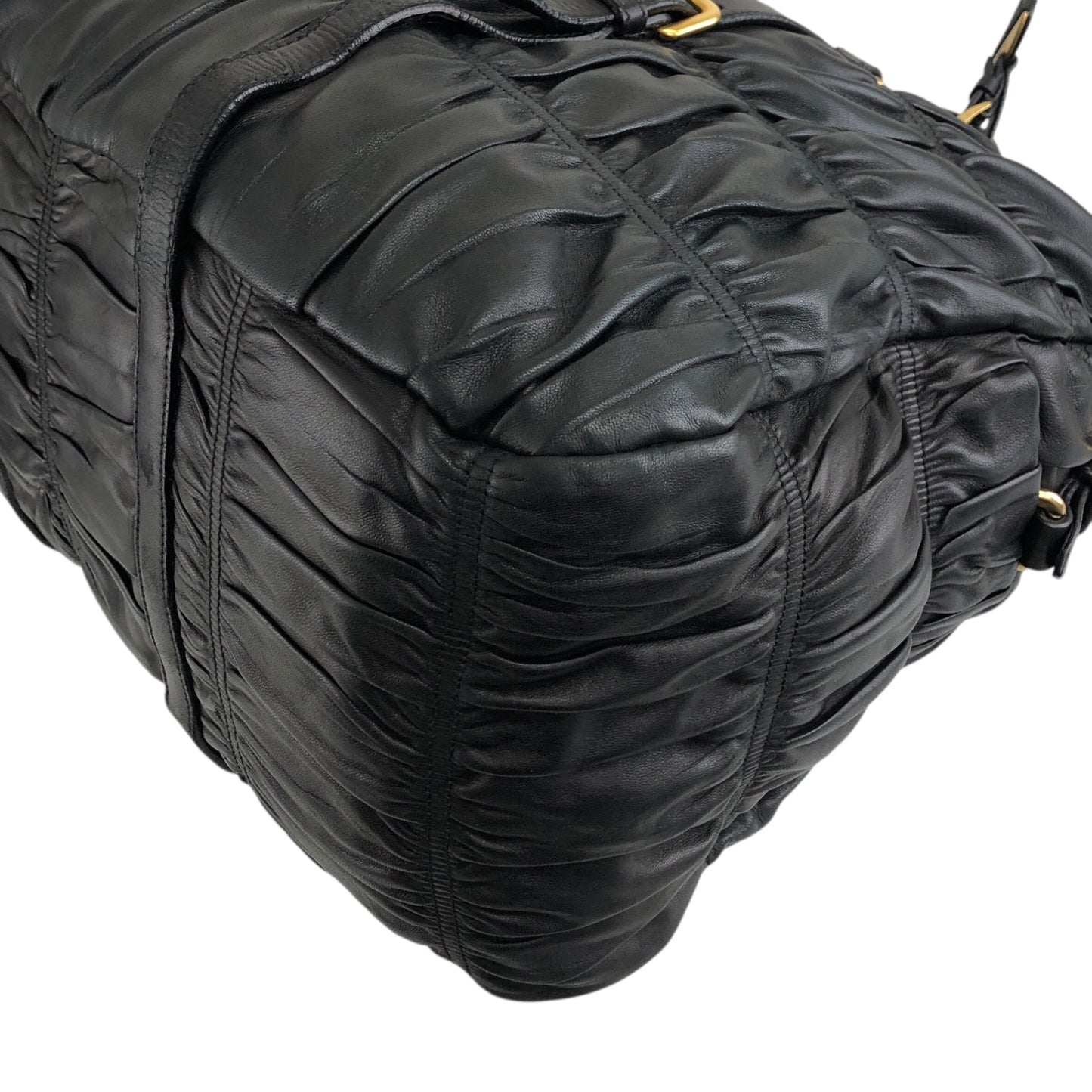 PRADA Logo Two-way Handbag Shoulder bag Black Vintage u8sukf