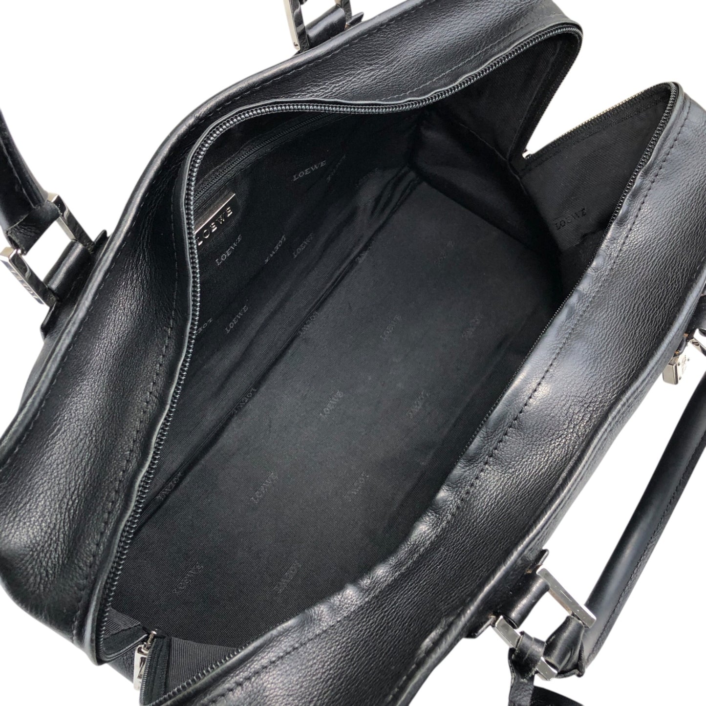 LOEWE Amazona28 Anagram Handbag Boston bag Black Vintage z3tif8