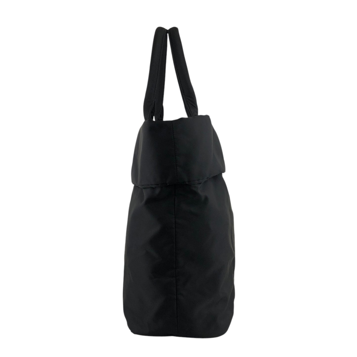 PRADA Triangle Logo Front Zipper Handbag Black Vintage eyn74f