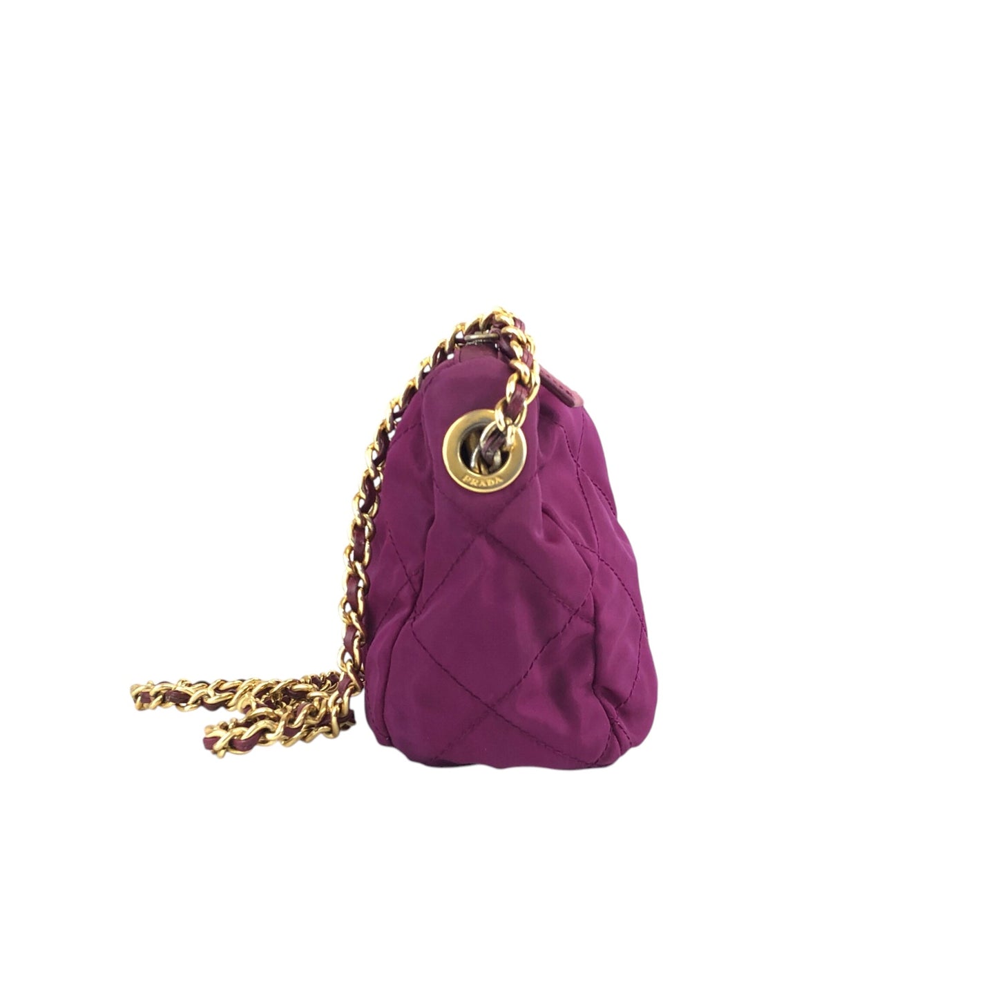 PRADA Triangle Logo Chain Shoulder bag Purple Vintage brs8wn