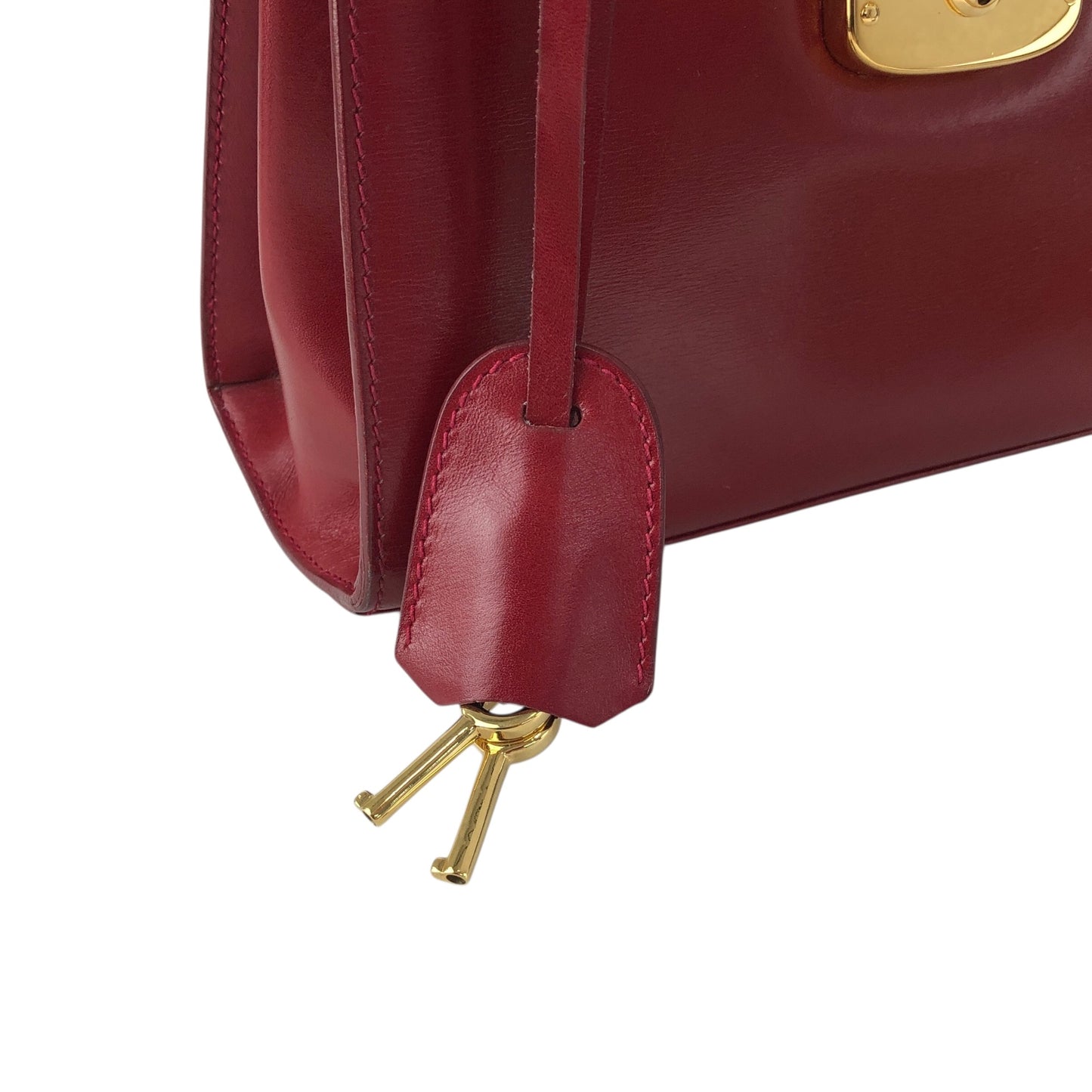 GUCCI Two-way Handbag Shoulder bag Red Vintage stnb53