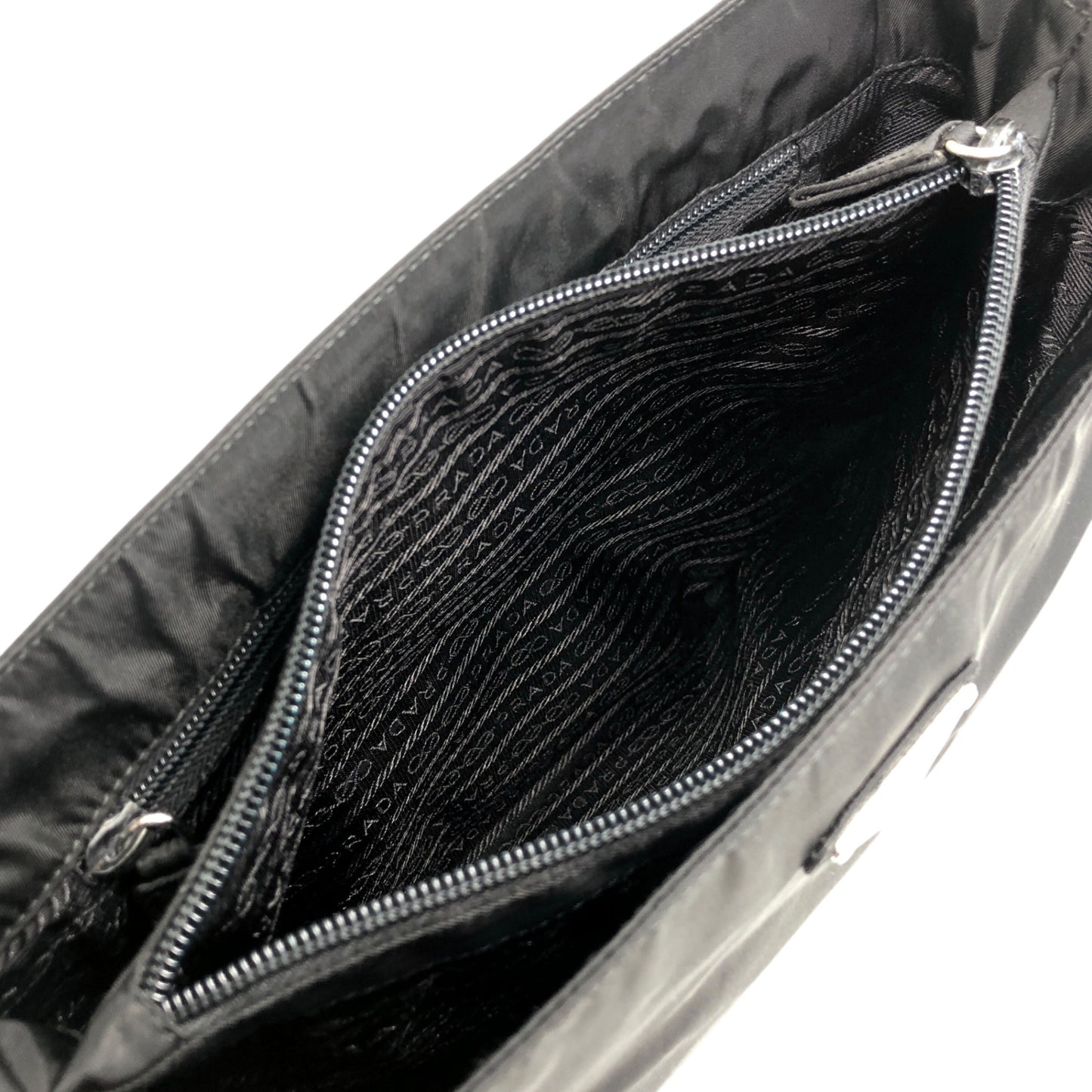 PRADA Triangle Logo Shoulder bag Black Vintage cdactr