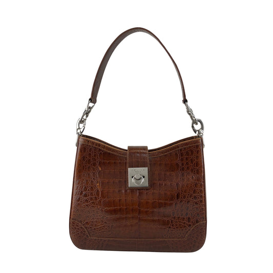 CELINE Gancini Shoulder bag Brown Vintage zaumvu