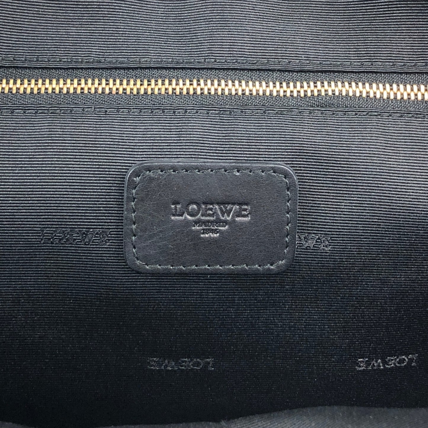 LOEWE Anagram Padlock Small Boston bag Handbag Black Vintage xazh3e