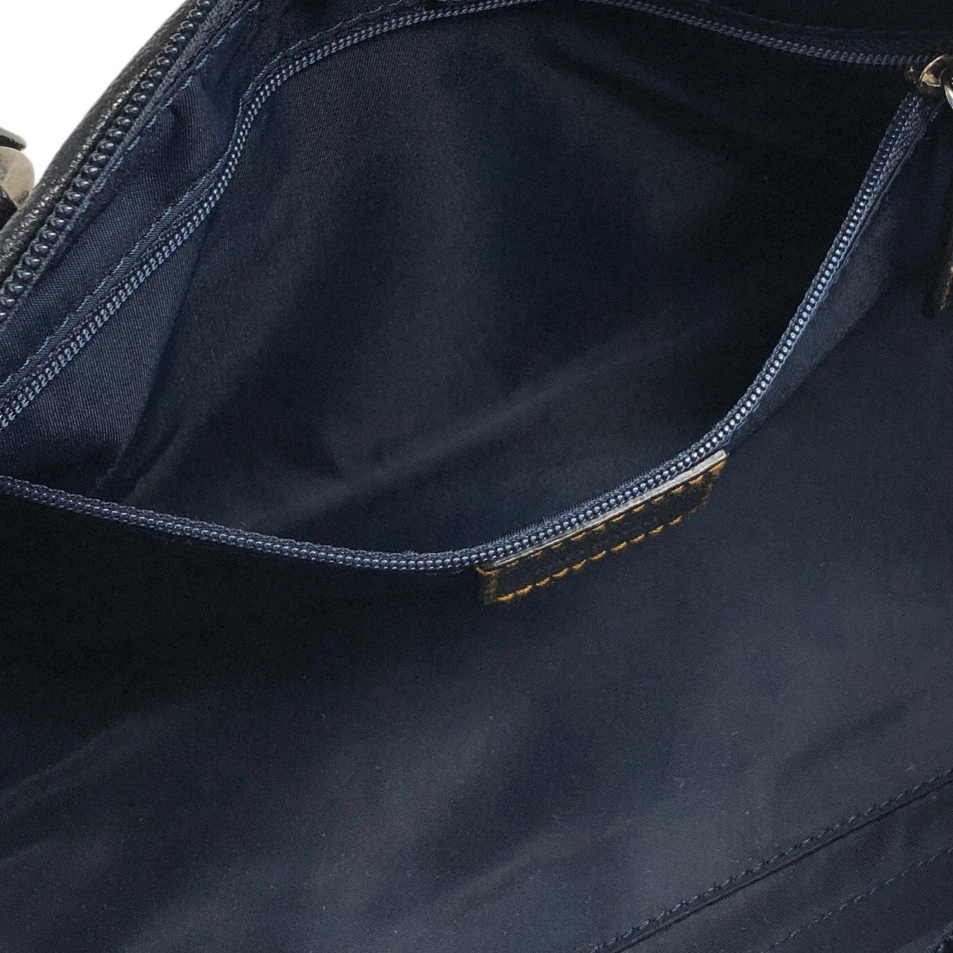 Christian Dior Trotter CD Logo 提花皮革手提包波士頓包海軍藍復古 aminvy
