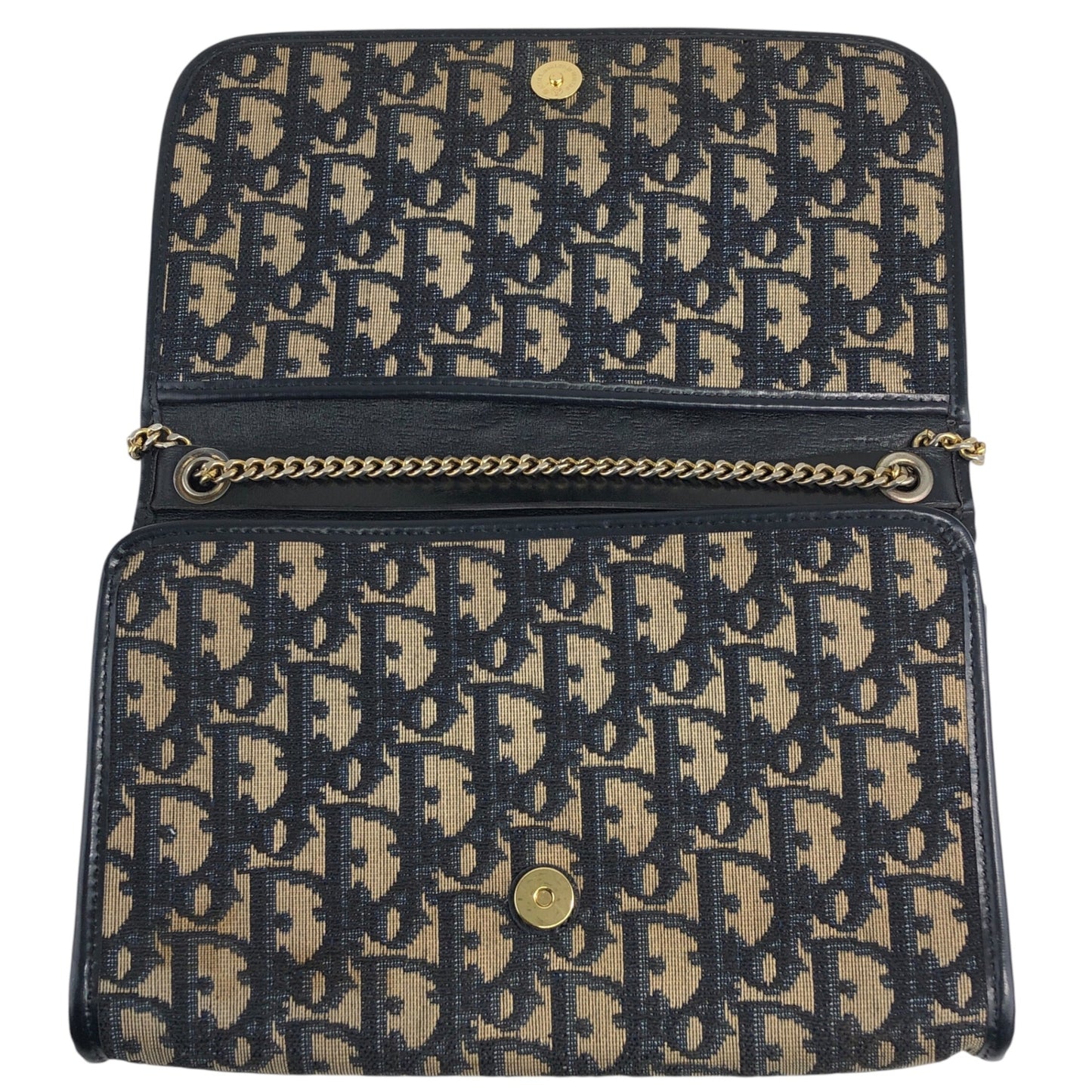 Christian Dior Trotter Chain Shoulder bag Navy Vintage r754bh