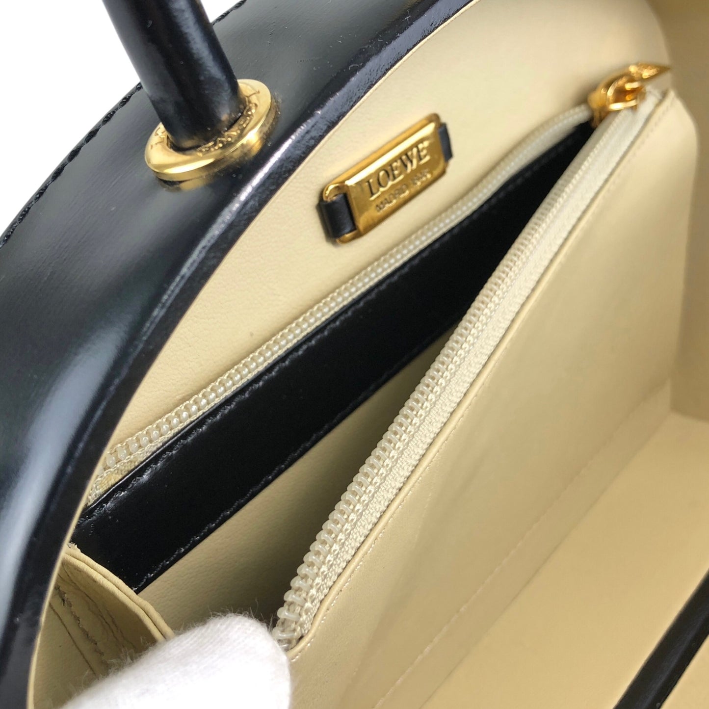 LOEWE Anagram Top Handle Handbag Vanity bag Black Vintage nxkdzt