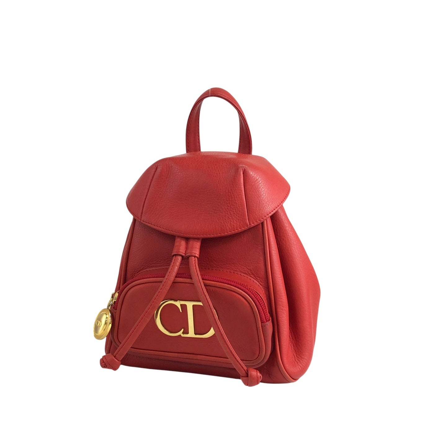 Christian Dior CD Logo Backpack Red Vintage pz728i