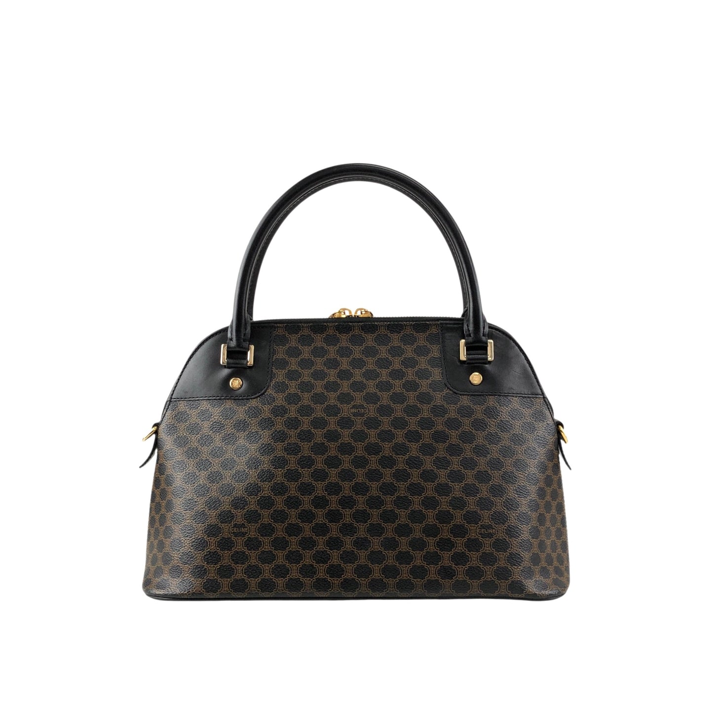 CELINE Macadam Two-way Handbag Shoulder bag Black Vintage zmn3dz