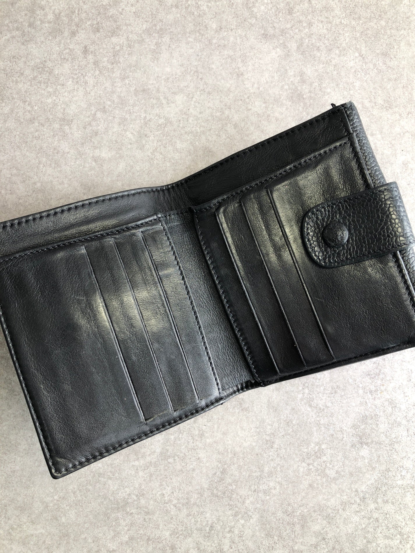 CHANEL Coco Mark 折疊皮夾 黑色復古 twdca6
