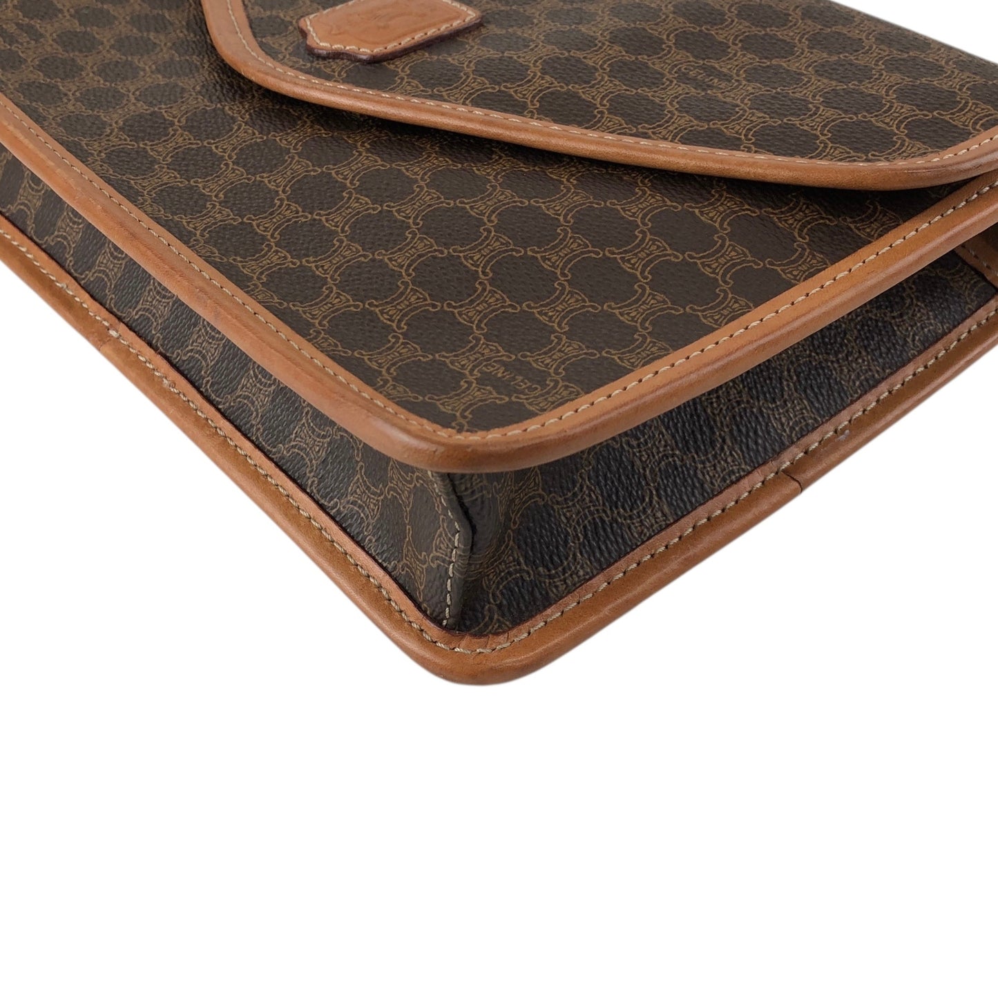 CELINE Macadam Blason Shoulder bag Brown Vintage tfmjuy