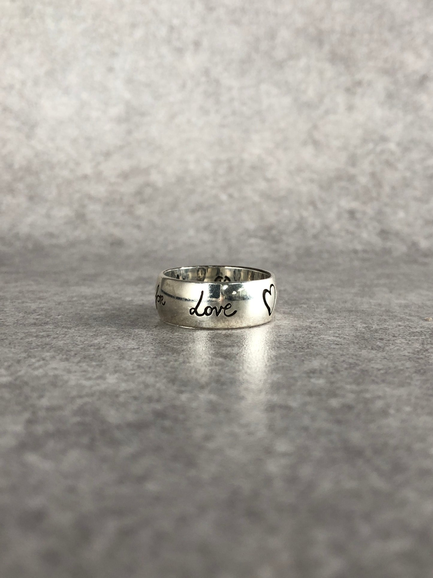 GUCCI Silver Blind For Love Ring Vintage bv4c3r