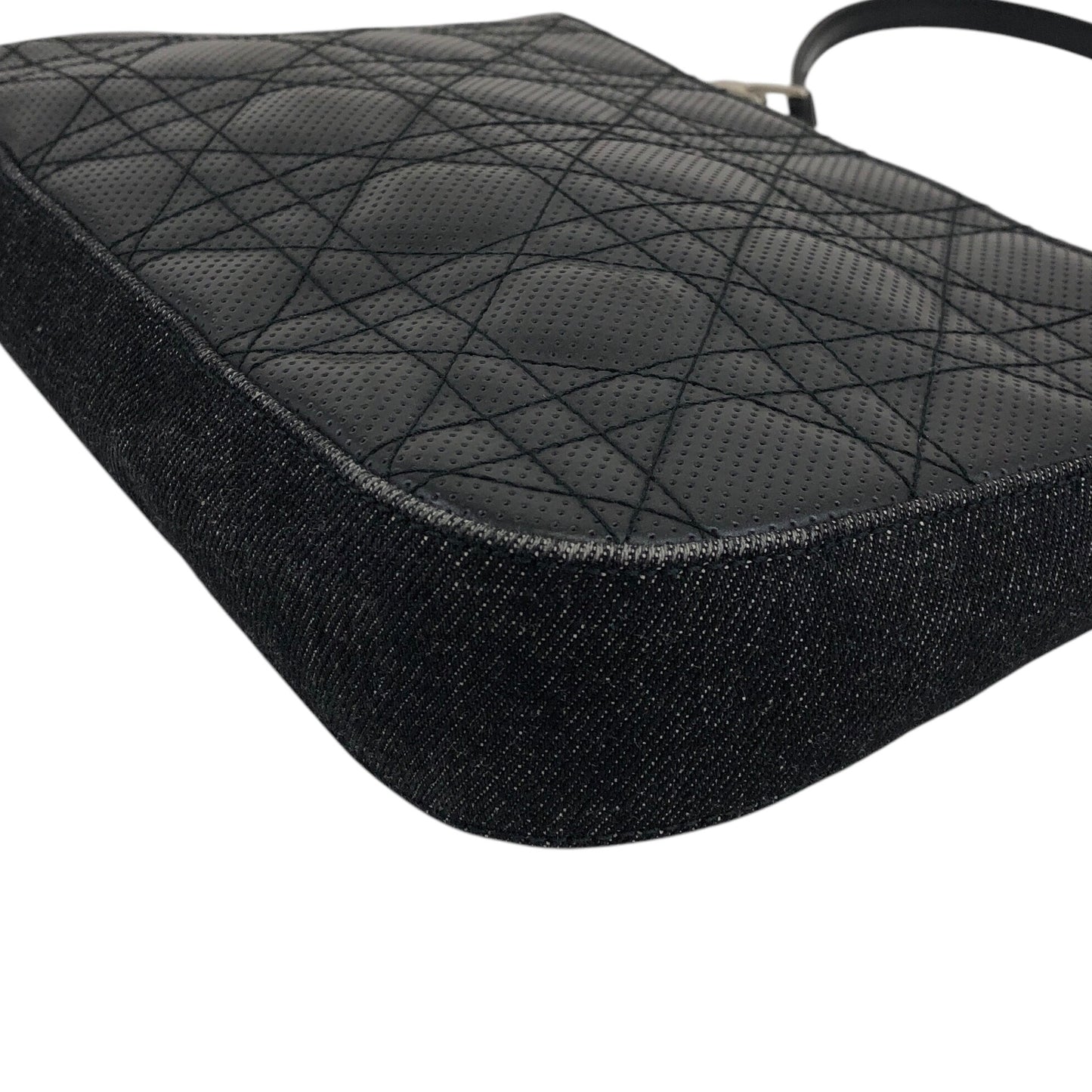 Christian Dior Cannage Small Shoulder bag Black Vintage p5ui7r