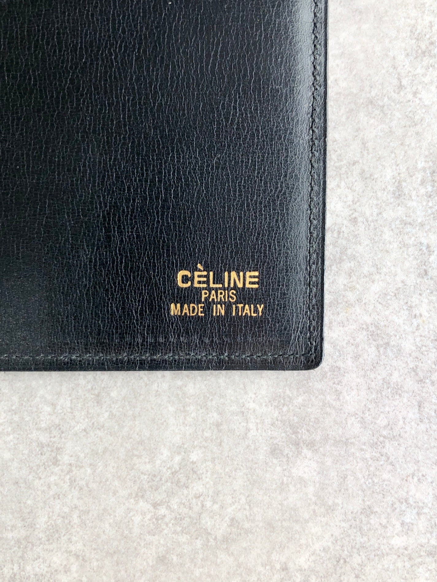 CELINE Horse Carriage Long Wallet Black Vintage 7pfnxt
