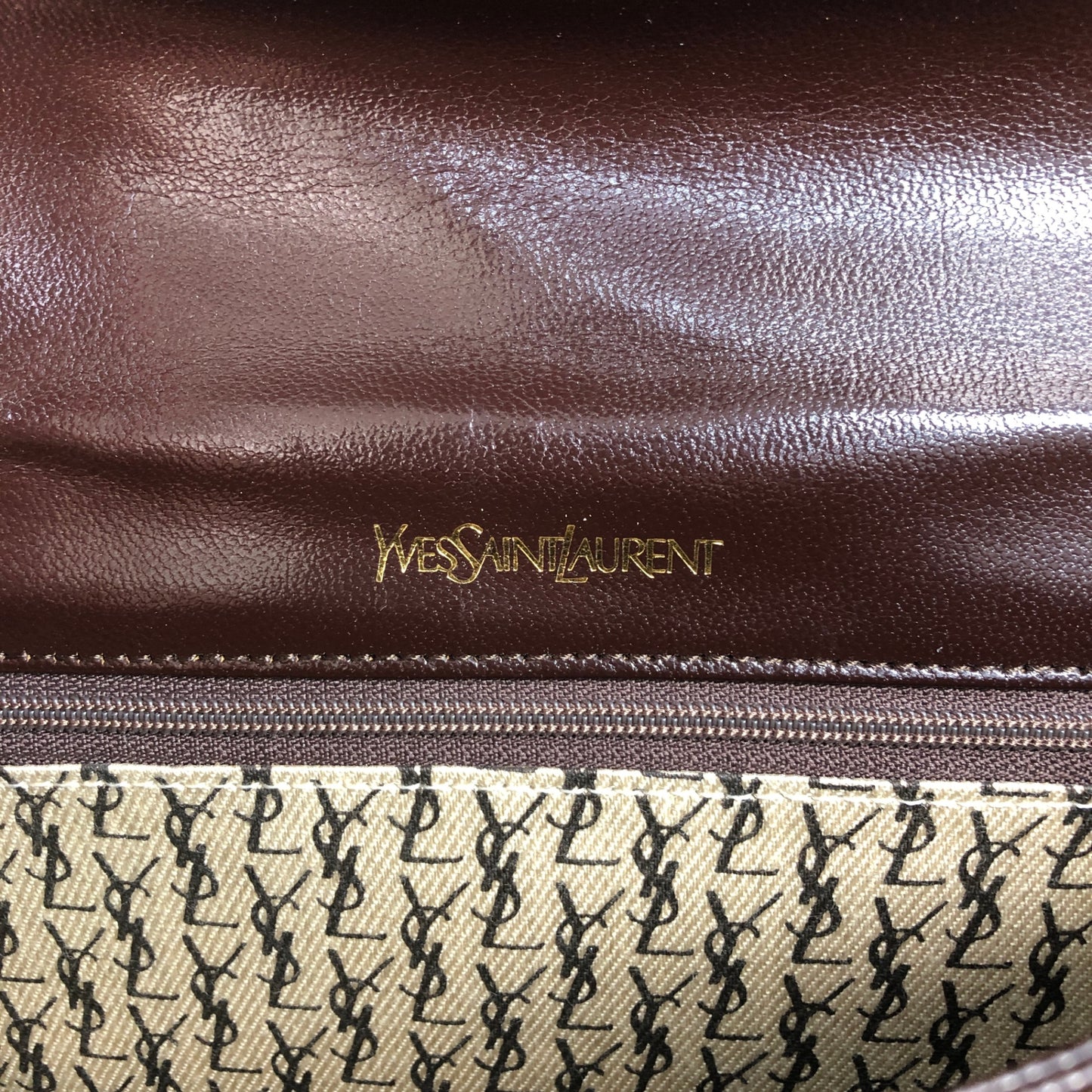 Yves Saint Laurent YSL 標誌單肩包 深棕色 復古 2cwkr2