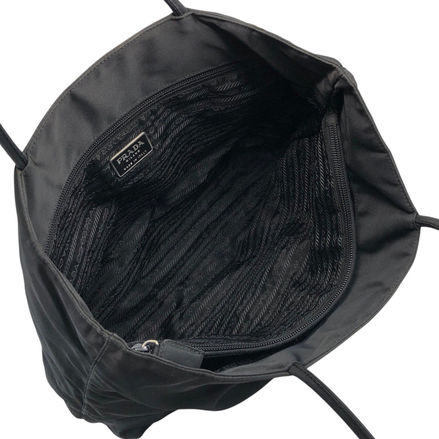 PRADA Triangle Logo Totebag Black Vintage v2r633