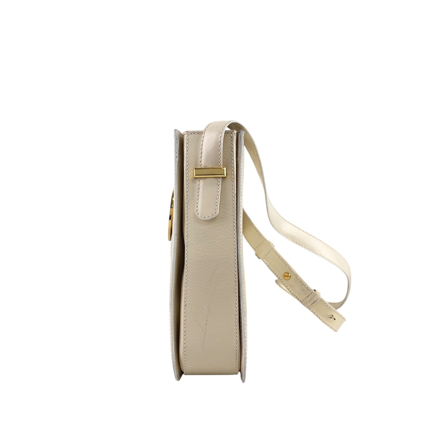 CELINE Circle Logo Shoulder bag White Vintage vxg2uf