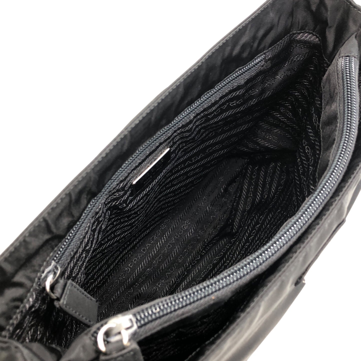 PRADA Triangle Logo Shoulder bag Black Vintage cdactr