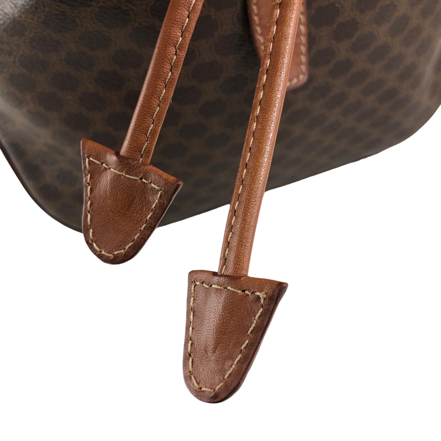 CELINE Macadam Front Buckle Backpack Brown Vintage 6yeab5
