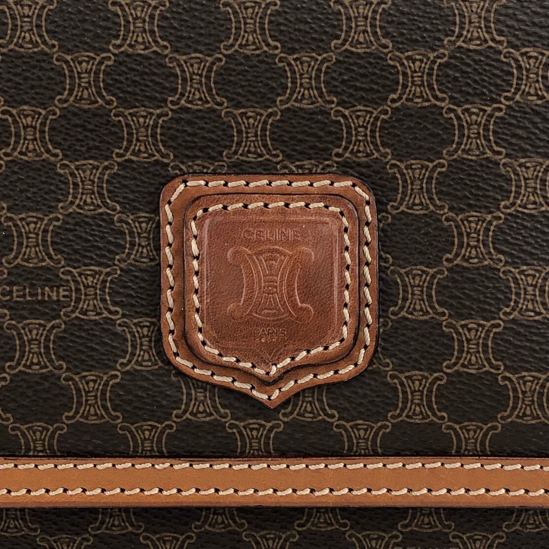 CELINE Macadam Blason Shoulder bag Brown Vintage 2c4duy