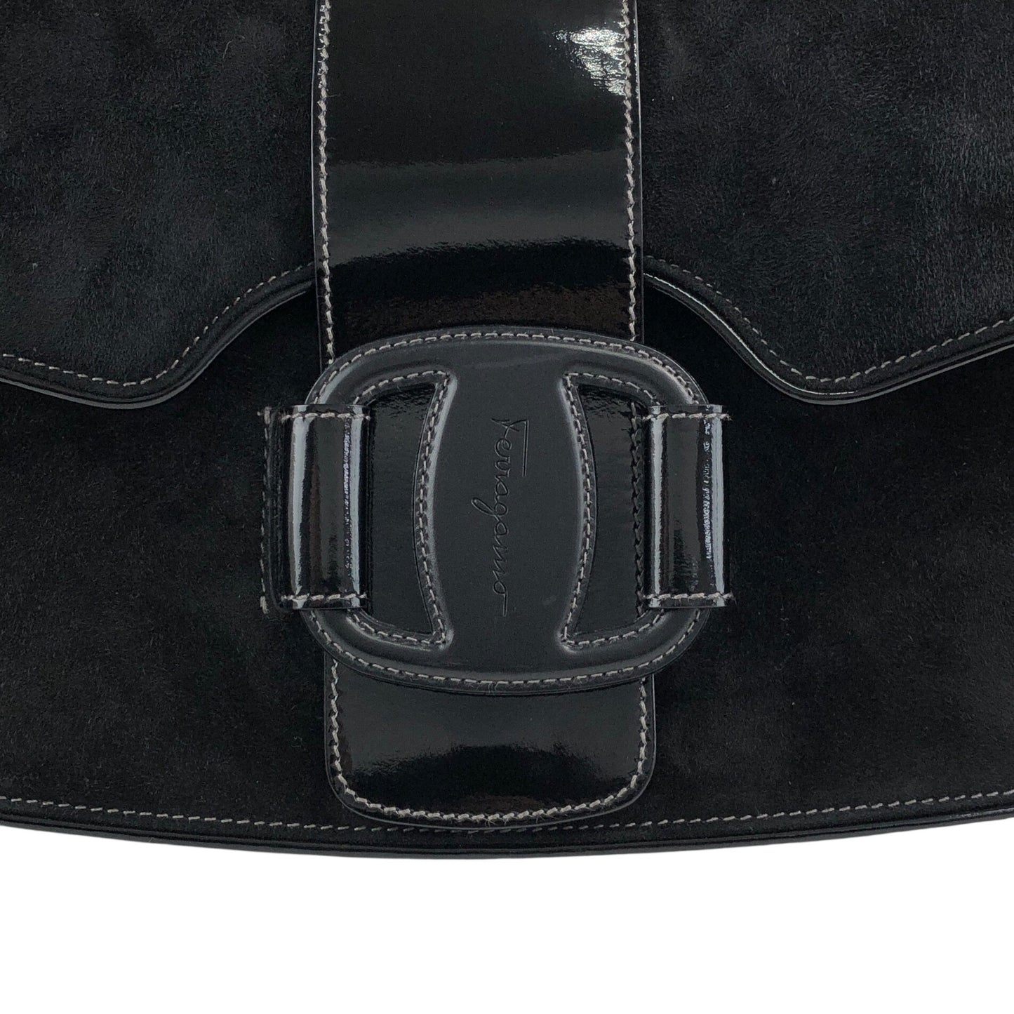 Salvatore Ferragamo Gancini Shoulder bag Black Vintage p6iss8
