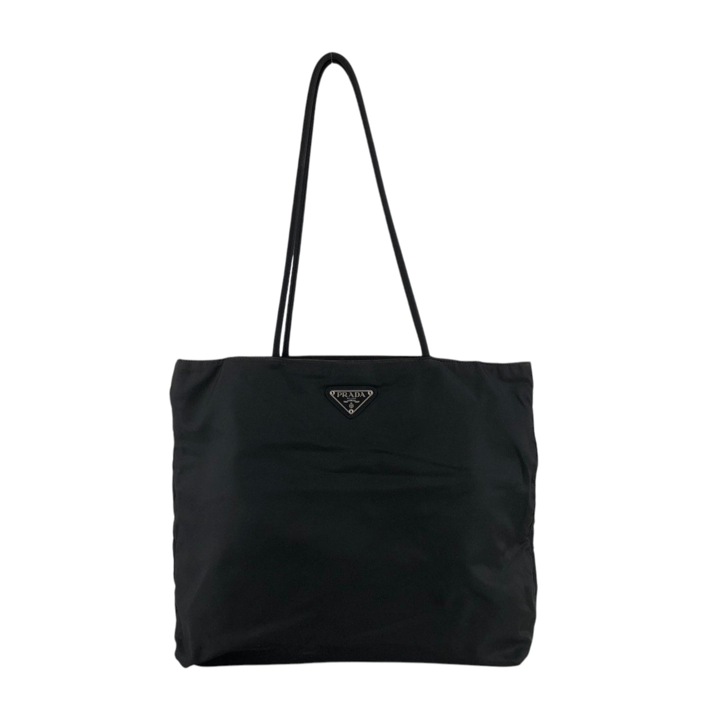 PRADA Triangle Logo Totebag Black Vintage v2r633