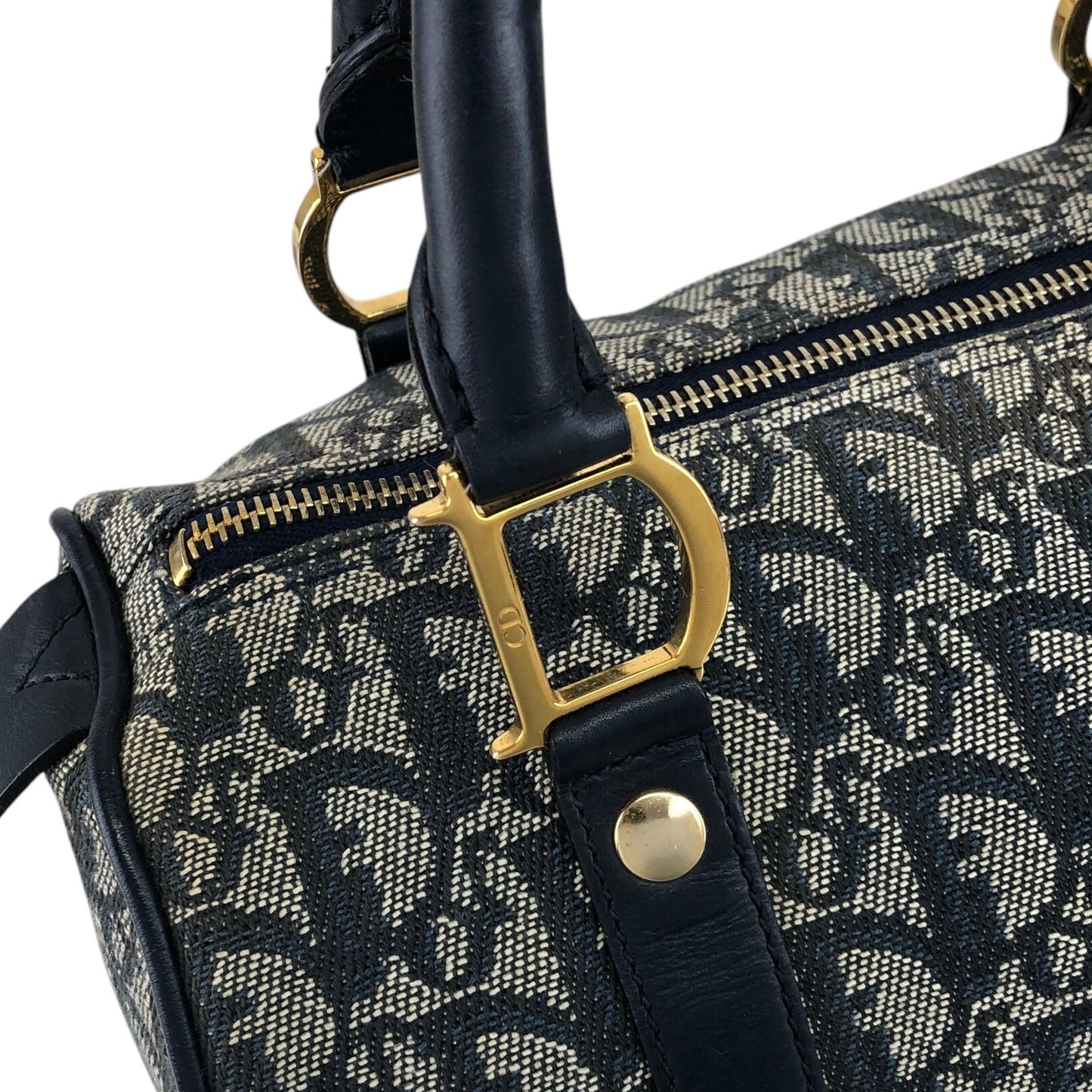 Christian Dior Trotter Handbag Boston bag Navy Vintage 8enpr3