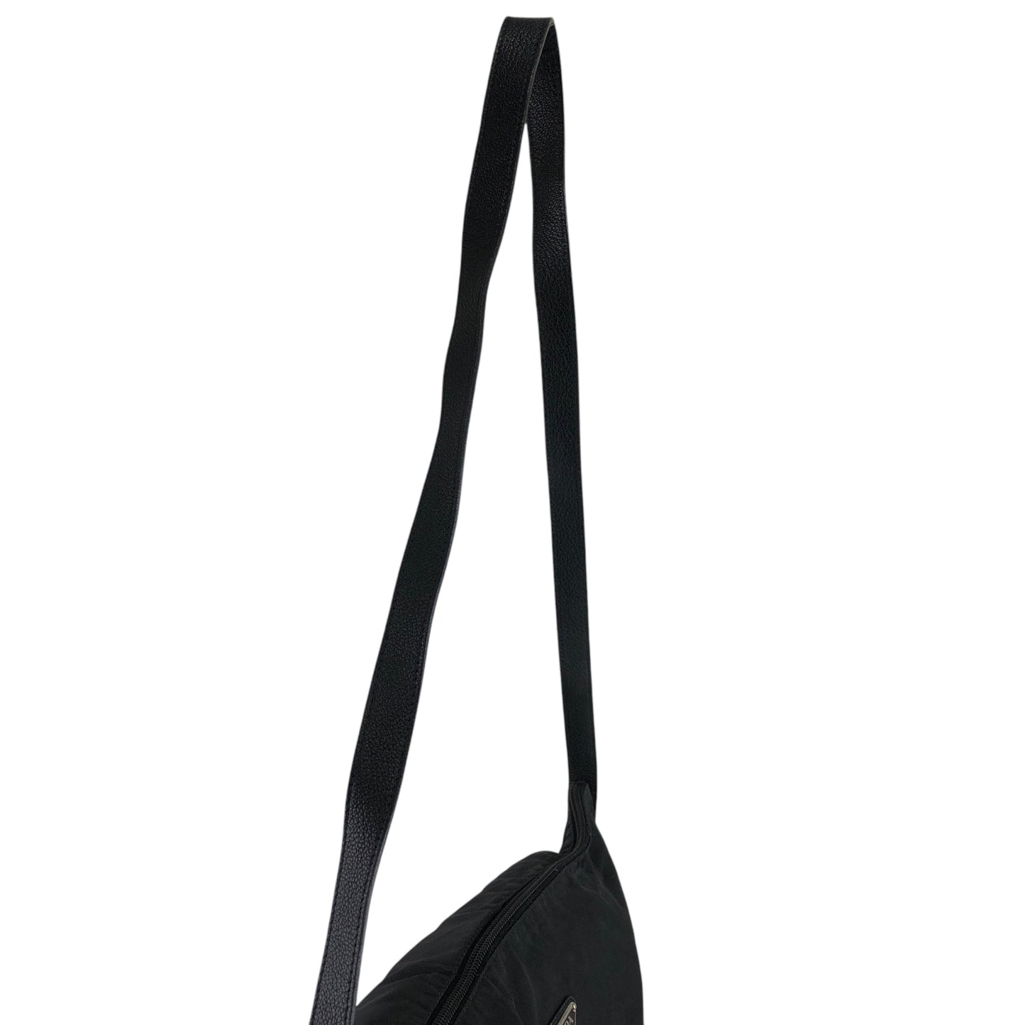 PRADA Triangle Logo Shoulder bag Black Vintage s733w2