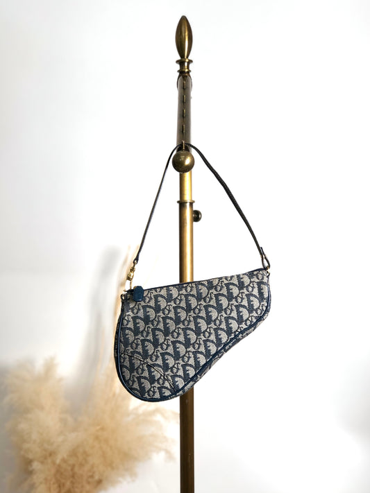 Christian Dior Trotter Handbag Navy Vintage edngry