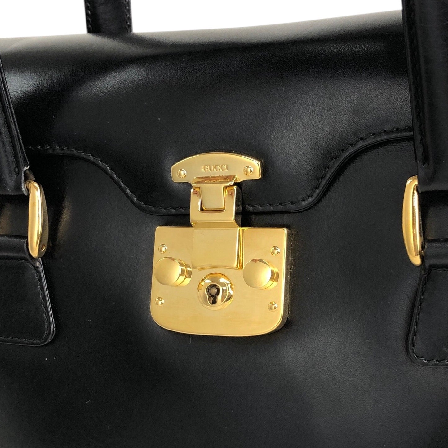 GUCCI Handbag Black Vintage as68jk