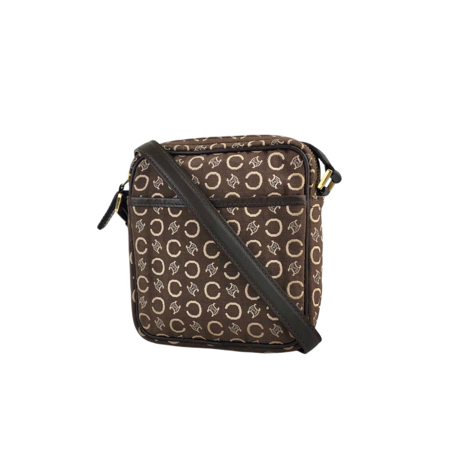 CELINE C Macadam Shoulder bag Brown Vintage jb4yns