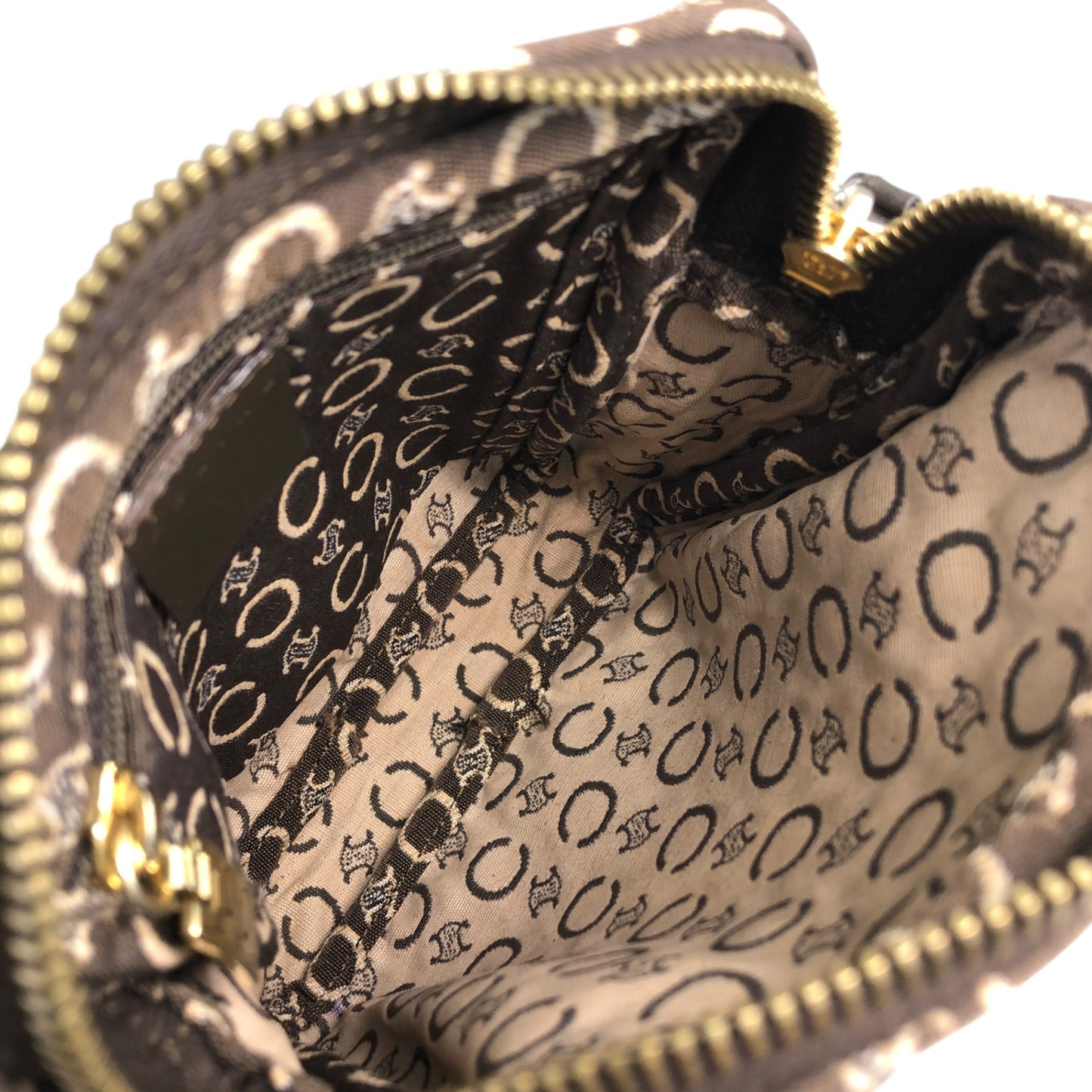 CELINE C Macadam Shoulder bag Brown Vintage jb4yns