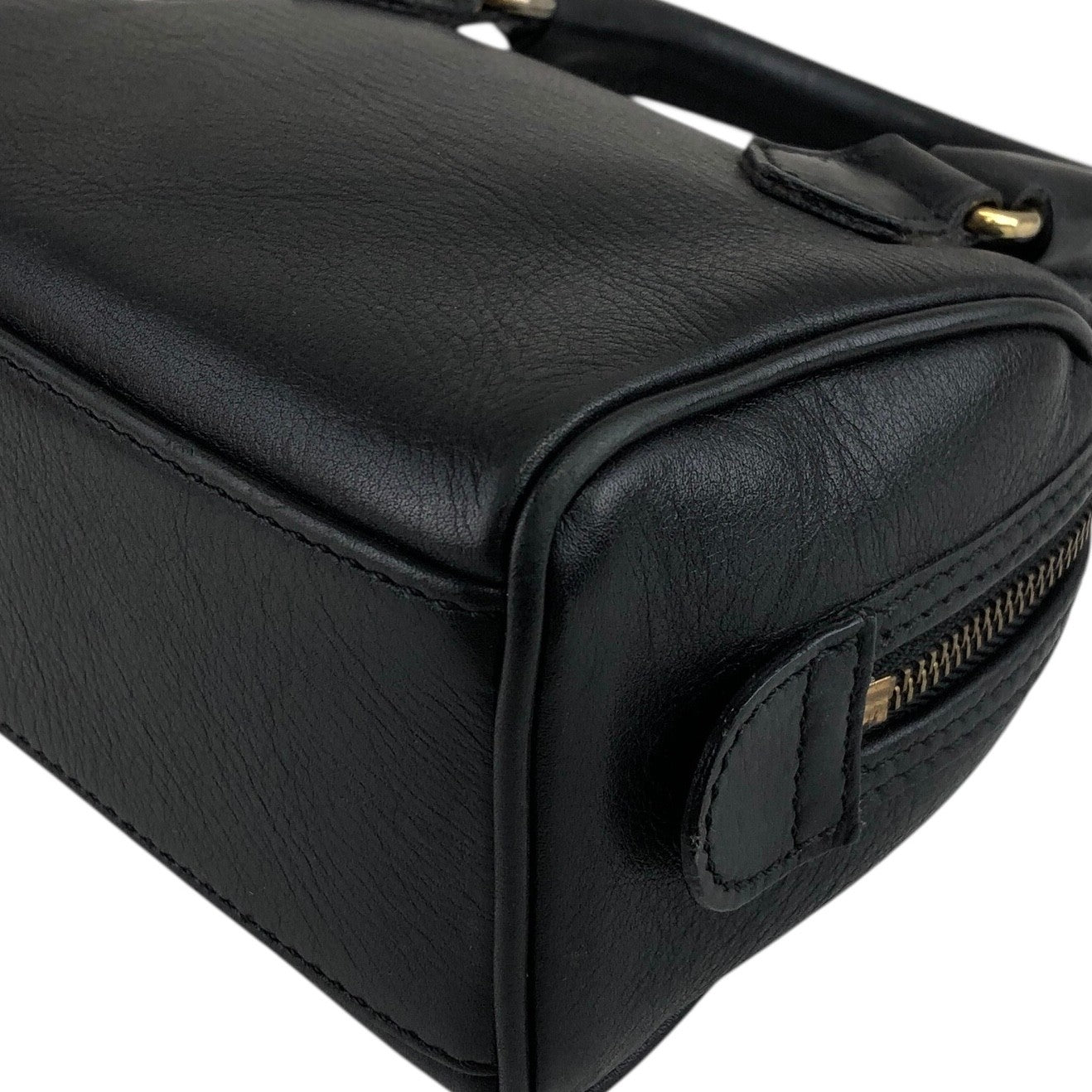 CELINE Two-way Handbag Shoulder bag Black Vintage 2j4avv