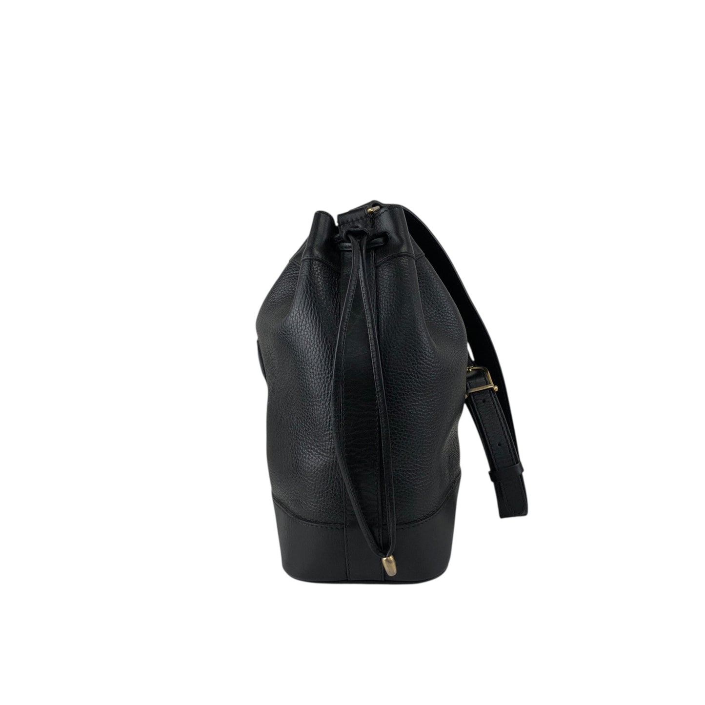 CELINE Blason Drawstring Shoulder bag Black Vintage rzrkng
