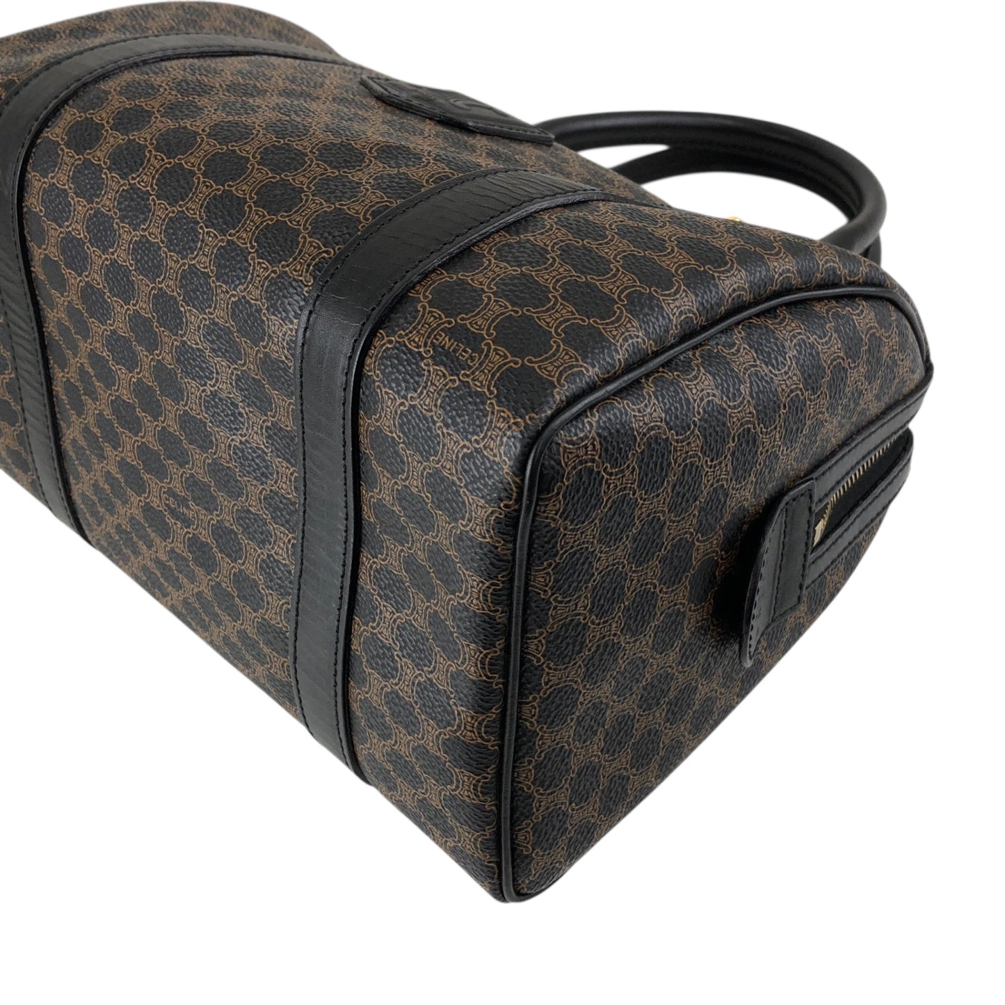 CELINE Macadam Blason Two-way Small Boston bag Shoulder bag Black Vintage 2urwut