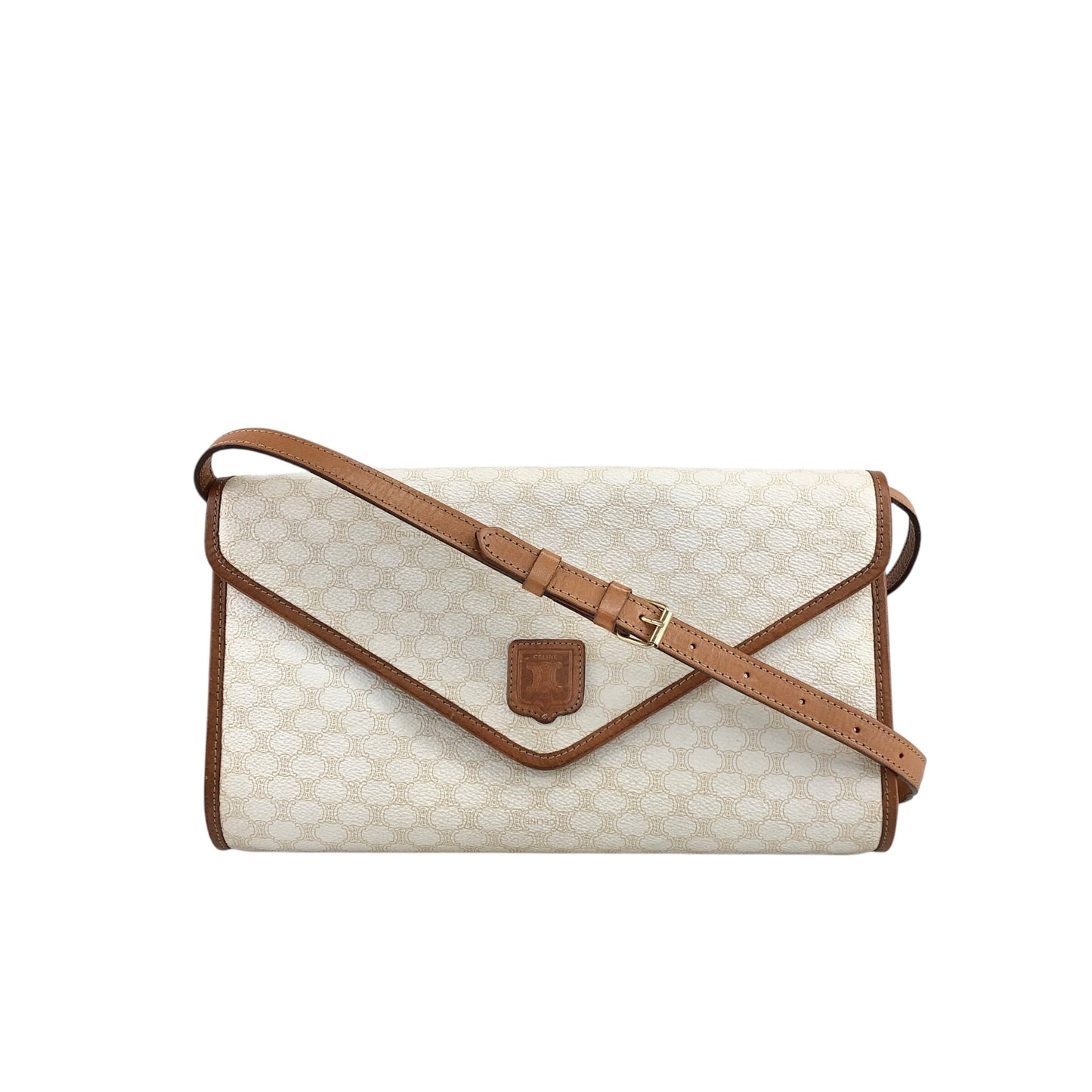 CELINE Macadam Blason Shoulder bag White Vintage j56zbi