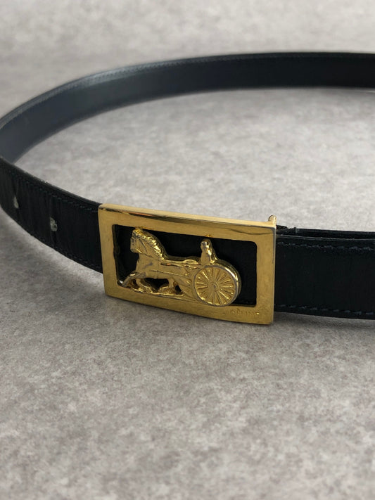CELINE Horse Carriage Belt Navy Vintage zz8uea