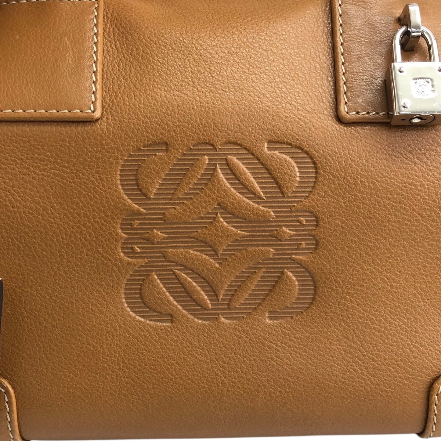 LOEWE Amazona28 Anagram Small Boston bag Handbag Brown Vintage gb6dbp