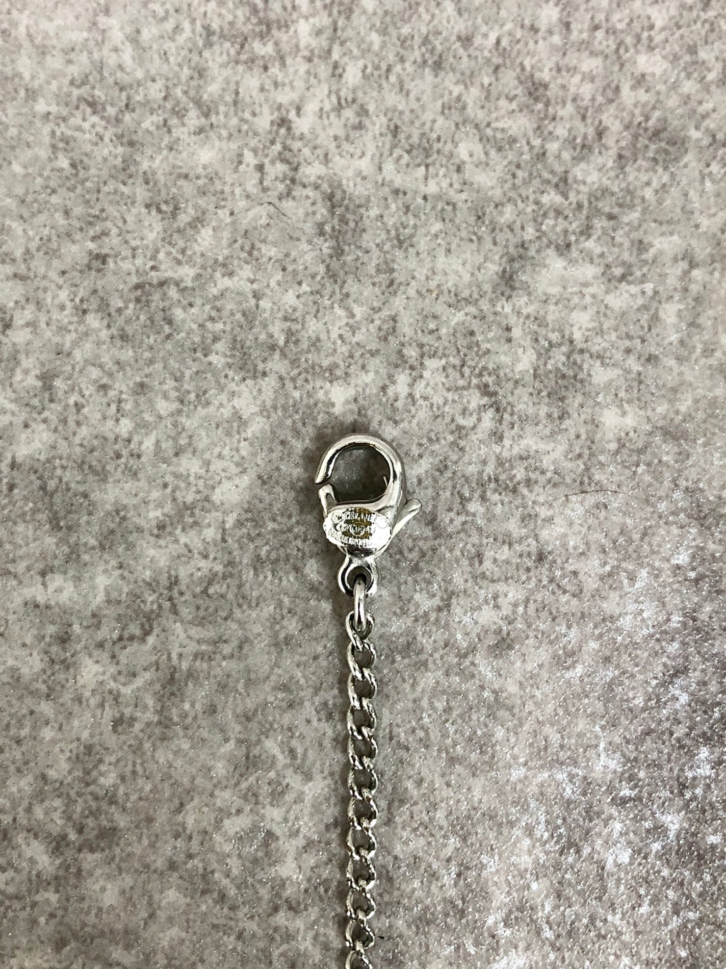 CHANEL Coco Mark Necklace Silver Vintage erswfu