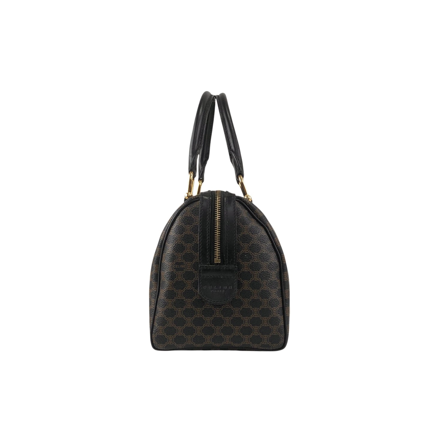 CELINE Macadam Blason Two-way Small Boston bag Shoulder bag Black Vintage k7b5zs