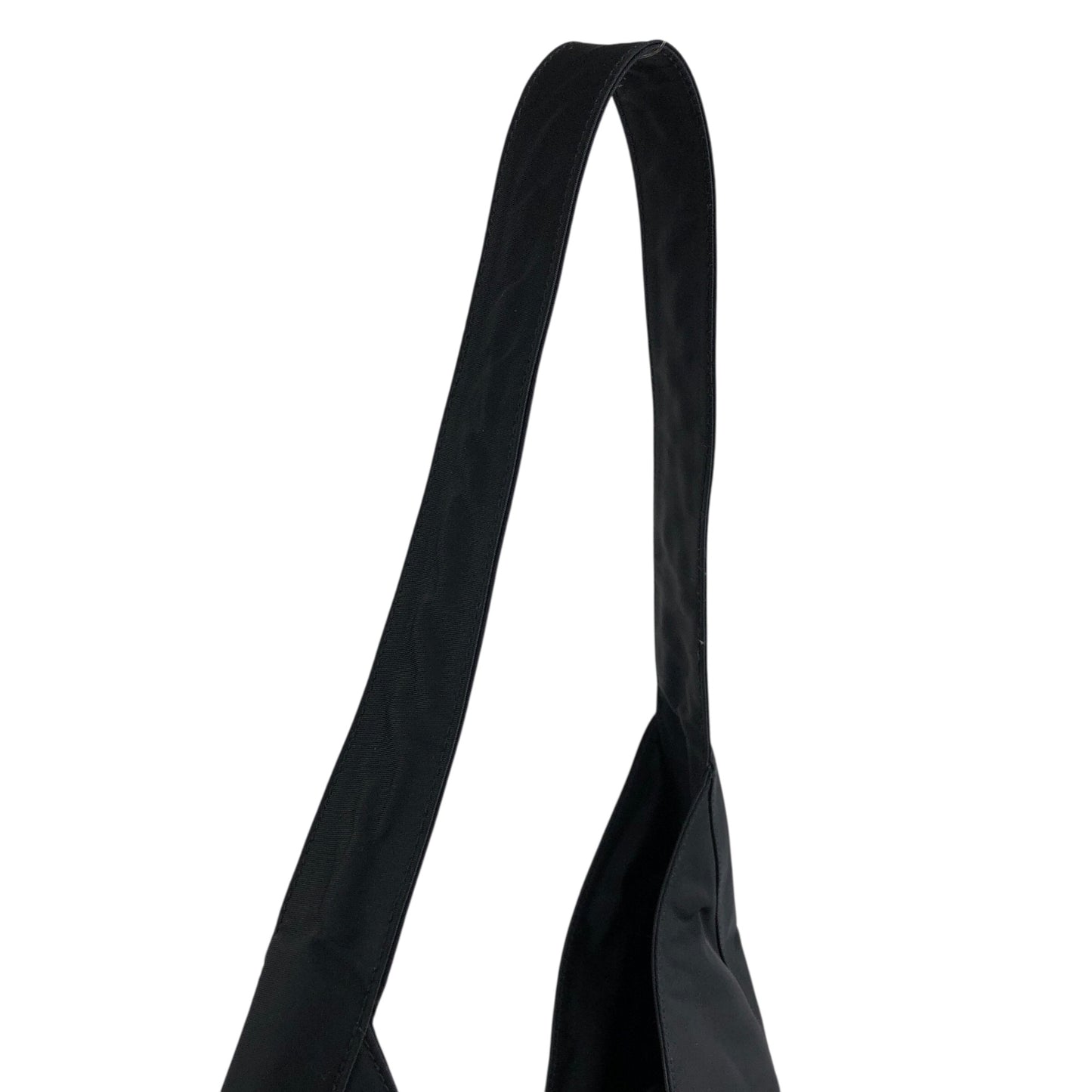 PRADA Triangle Logo Shoulder bag Hobobag Black Vintage gjymbt