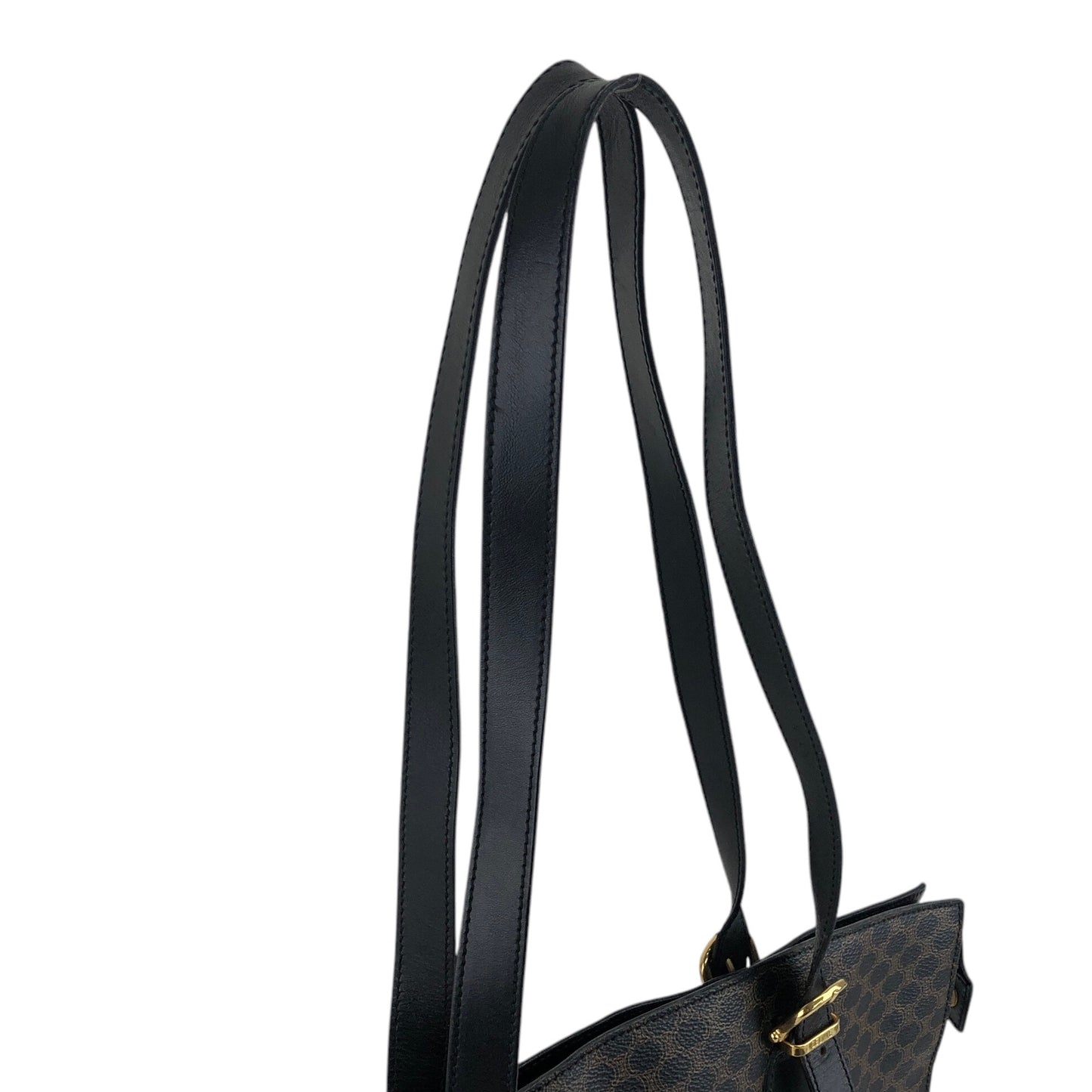 CELINE Macadam Blason Handbag Shoulder bag Black Vintage fhnsav
