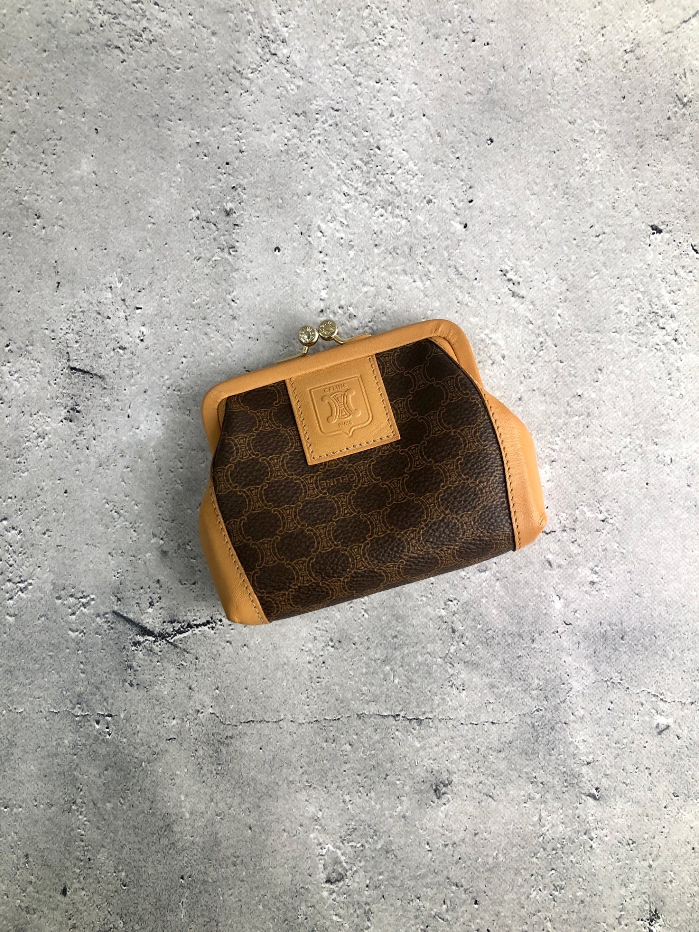 CELINE Macadam Blason 金屬扣零錢包 棕色 復古 bva4rv